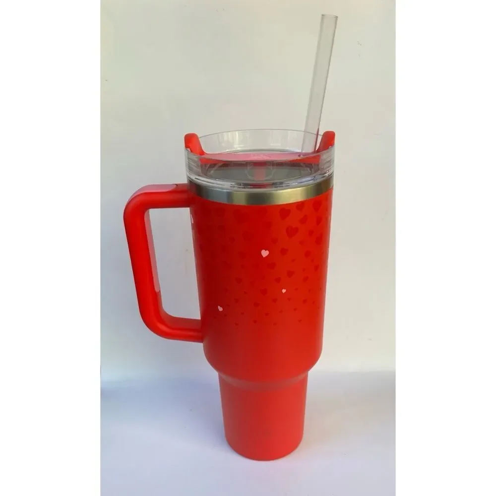 Stanley Target Exclusive Valentine's Day 2025 Ruby Hearts 40oz Tumbler - Picture 5 of 9